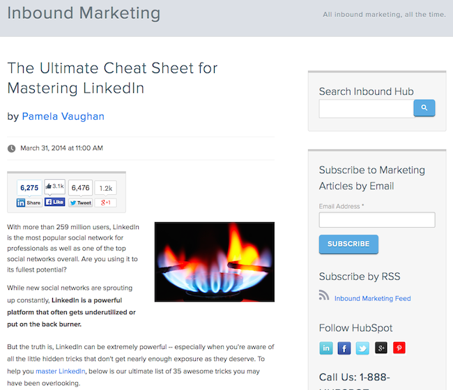 HTML + CSS的例子used to format a HubSpot blog post
