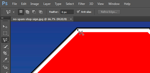 connected-cursor.png 连接光标用于从Photoshop中删除照片的背景