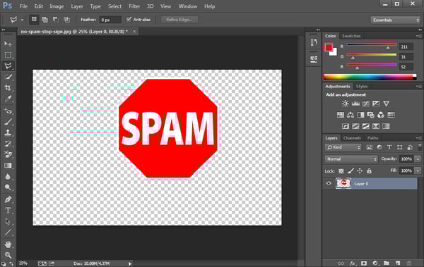straight-edge-delete.png 停止标志图象与透明背景被移除用photoshop