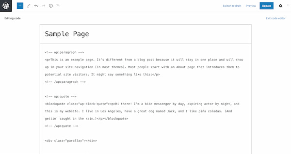 古登堡的WordPress代码编辑器