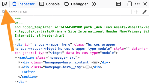 firefox检视元素工具中的选择元素按钮