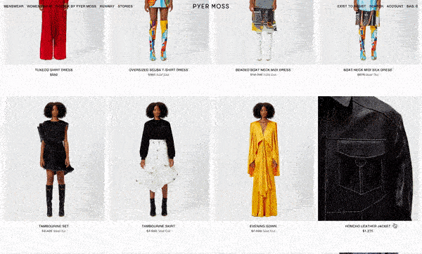 Sticky navigation examples: pyer moss