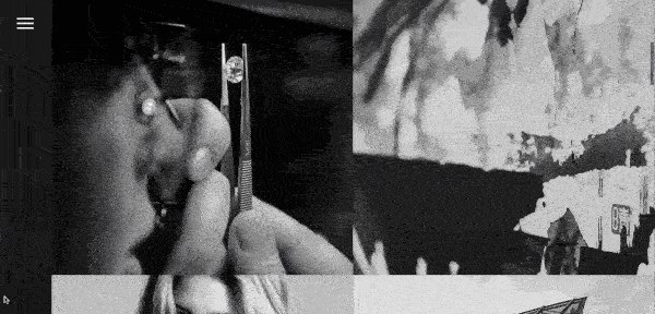 Sticky navigation examples: portfolio website