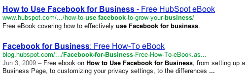 Facebook的商业serp安置