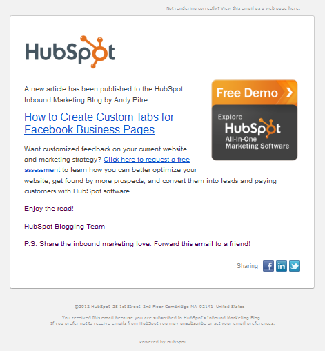 HUBSPOT HTML电子邮件调整了600