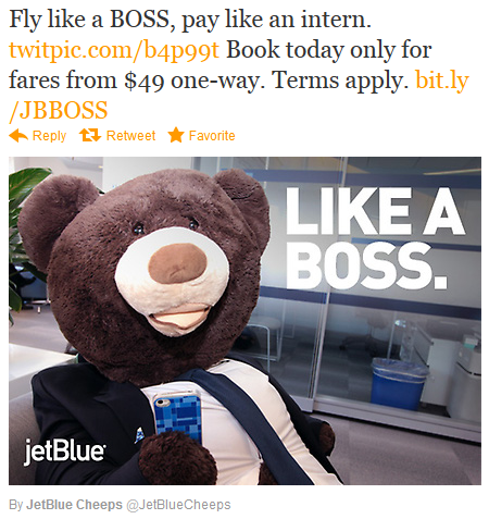 JetBlue Tweet调整了600