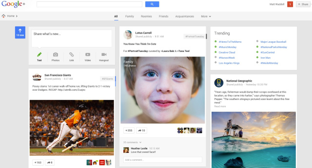 Google推出了Google+的戏剧性重新设计，强调上下文和内容发现