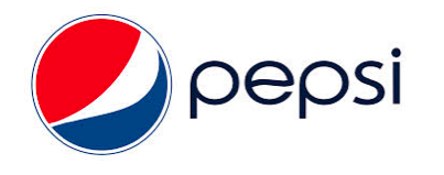 Pepsi标识，显示文本元素镜像视觉元素