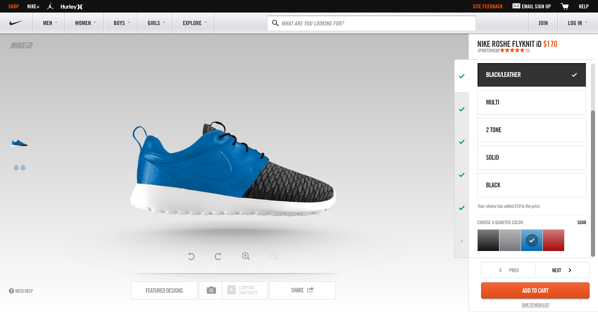 耐克ID网站允许全球用户定制鞋子