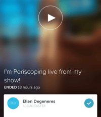 Ellen Degeneres Periscope.