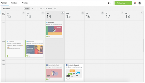 Hootsuite的内容日历在Hootsuite计划