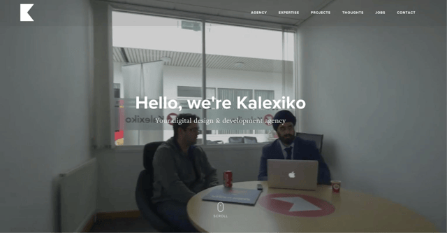 Kalexiko使用副标题来说明他们是一个数字设计和开发机构