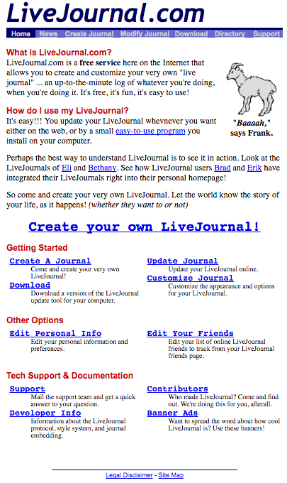 LiveJournal大约1999年