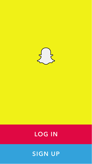黄色snapchat主屏幕登录或注册