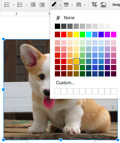 在谷歌文档中格式化图片颜色