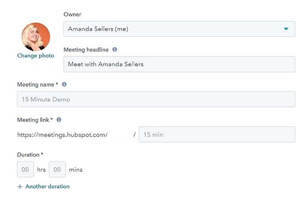 在hubspot添加会议详情的会议工具截图