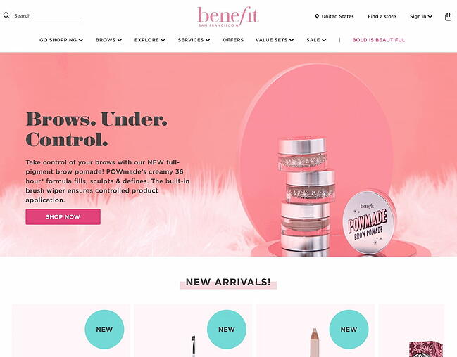 Omni-channel marketing example by Benefit Cosmetics