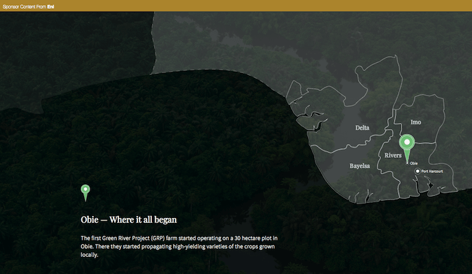 来自尼日尔三角洲的绿河项目eni能量的本土广告举例