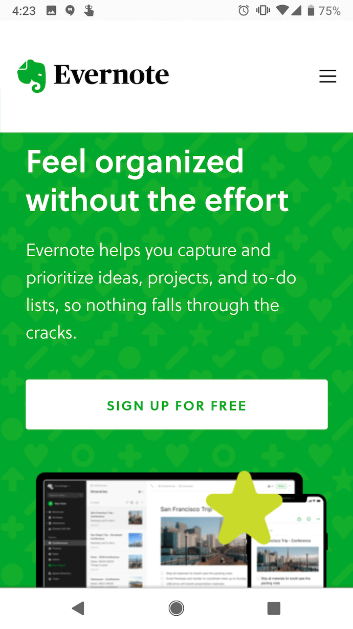evernote-mobile-website