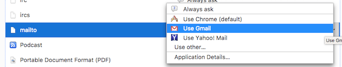 选项使Gmail在Firefox默认的电子邮件客户端“srcset=