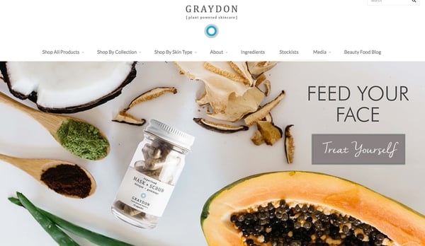 graydon护肤品——激发Shopify电子商务商店灵感的范例