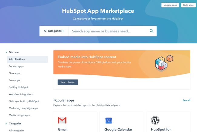Hubspot App Marketplace销售勘探工具
