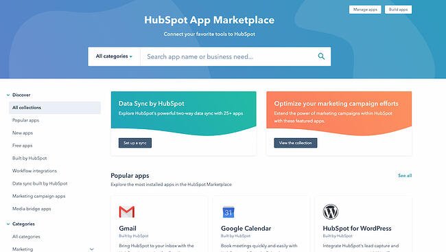 HubSpot应用程序市场