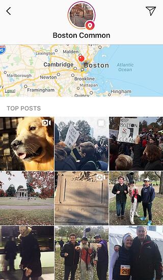 Instagram故事贴在波士顿的常见位置