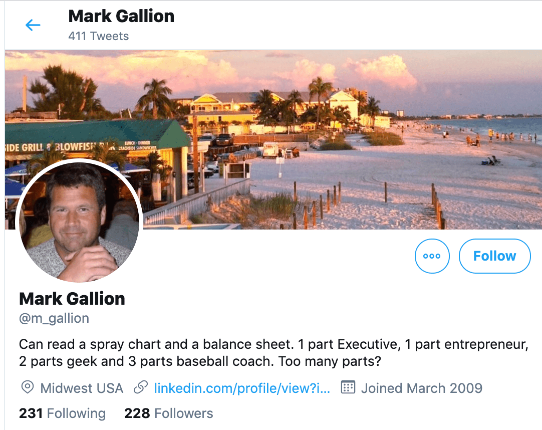 在Twitter上标记Gallon Professional Bio
