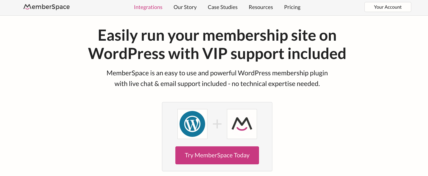 WordPress会员插件Memberspace的主页