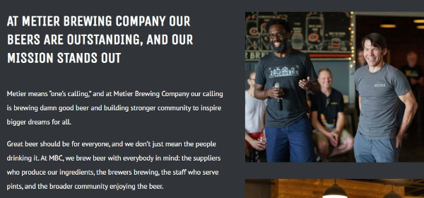 Metier啤酒公司的品牌信息raybet电子竞技:在Metier啤酒公司，我们的啤酒是杰出的，我们的使命是突出的