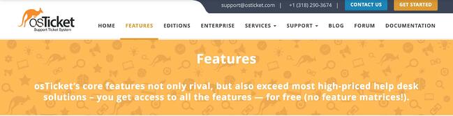 osTicket支持票务系统特性