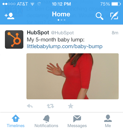 胖帕姆在HubSpot的推特上发了孕照