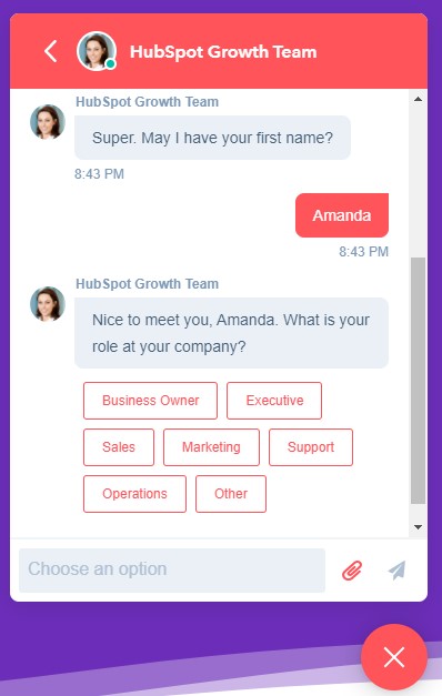 pipeline ops chat bot example asking for first name and company role at the beginning of the conversation