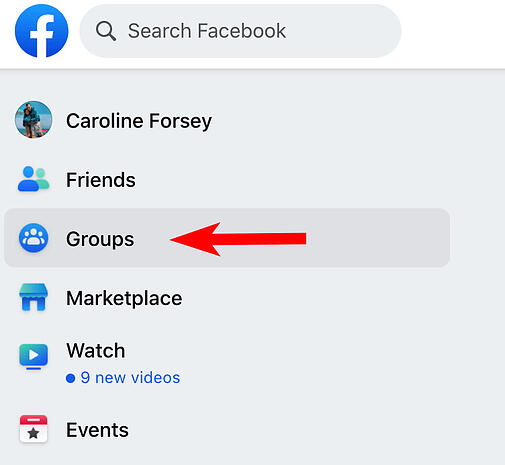 Facebook主页上的组按钮