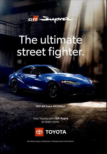 Toyota Programmatic打印广告在Sema新闻杂志上，完整页，文本“raybetapp终极街头霸王”