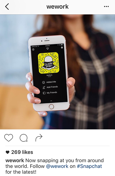 WebWork推广Snapchat帐户的Instagram标题”title=