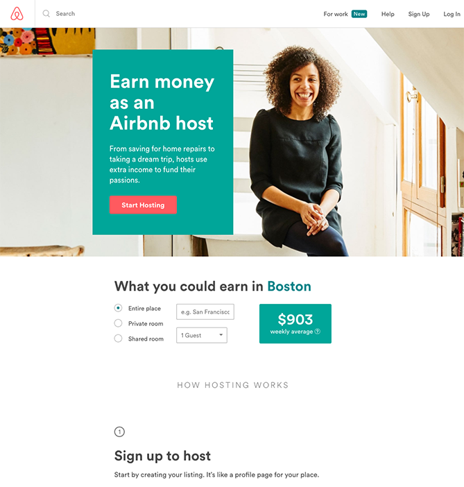 Airbnb注册着陆页