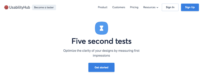 网站可用性测试工具Five Second Test主页