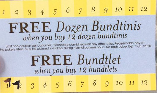 没有Bundt蛋糕买12得到一个免费穿孔卡的例子客户忠诚计划